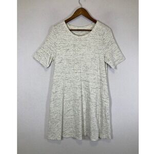 Casual Minimalist Dalia Women Large White Gray Space Dye Pocket T-Shirt Dress